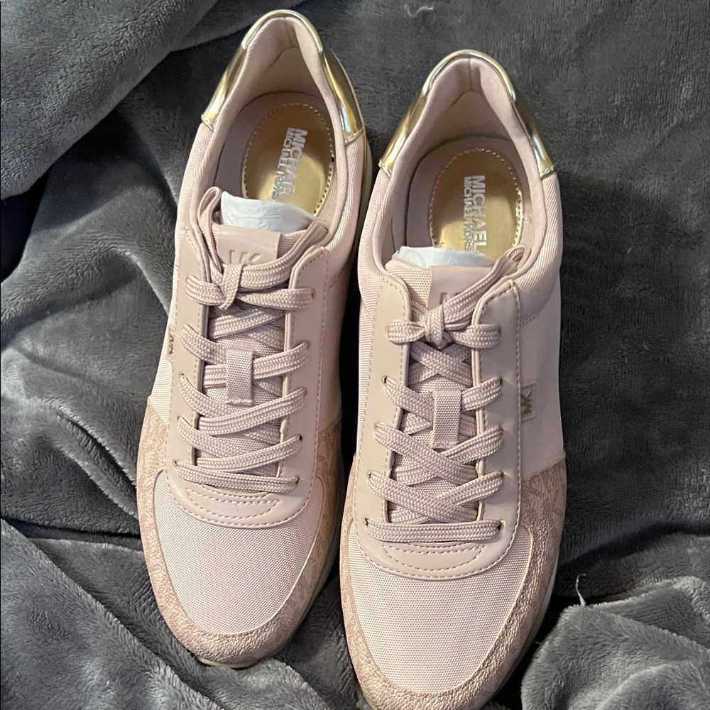 Michael Kors Blush Pink and Gold Sneakers